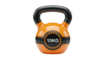 Orange and Black 15kg Kettlebell