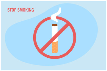 Stop smoking, healthy habits. No tobacco day. veclor illustration