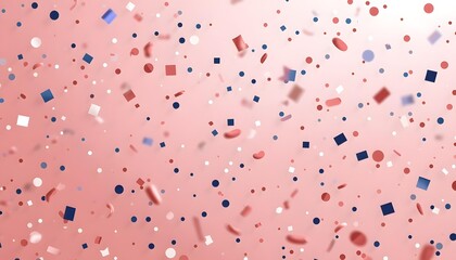 Dynamic abstract background featuring a delightful shower of vibrant confetti in red, white, and blue, creating a joyous celebratory atmosphere perfect for any festive occasion