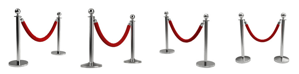 Red Velvet Rope Barrier Set © Ganesha