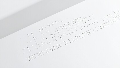 Braille text on white background. World Braille Day. Braille alphabet. Tactile reading system. Raised dots. Blind education material. Accessibility symbol. Literacy tool. Educational