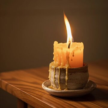 An animated candle on a table