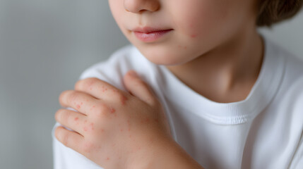 Kindred Touch: A tender close-up showcases a child's gentle touch, their soft hand resting gently, evoking a sense of calm. The simplicity of the scene highlights the beauty of human touch.