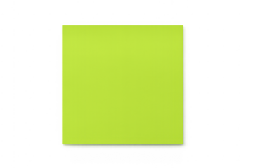 Green blank sticky note paper on transparent background