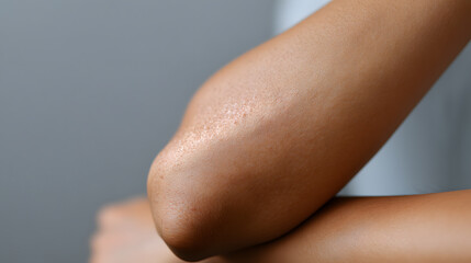 The Elbow's Embrace: An intimate capture of an arm elegantly bent at the elbow. The photo explores the form, texture, and subtle nuances of the human body. 