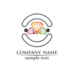 Diamond and Jewel design vector Logo Template symbol