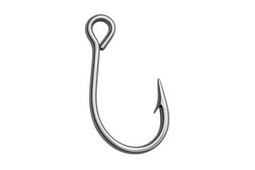 Metal fishing hook isolated with transparent background
