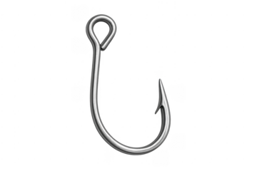 Metal fishing hook isolated with transparent background