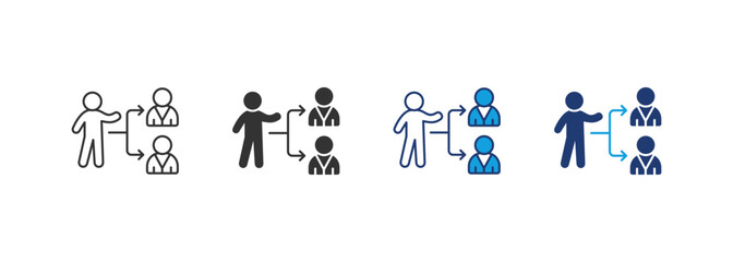 Delegation Icon Set Multiple Style Collection