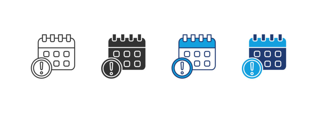 Deadline Icon Set Multiple Style Collection