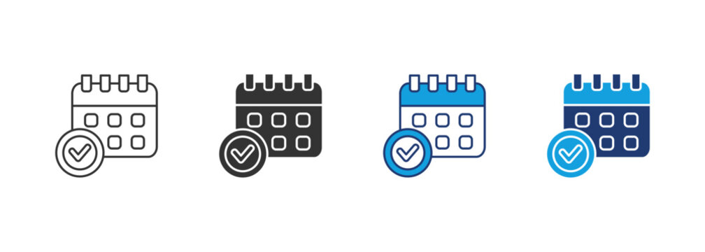 Calendar Icon Set Multiple Style Collection - Powered by Adobe