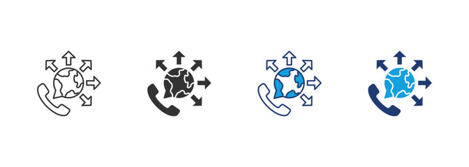 Global Communication Icon Set Multiple Style Collection