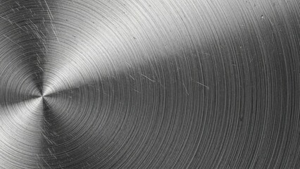 Close-up of brushed metal surface with circular scratches