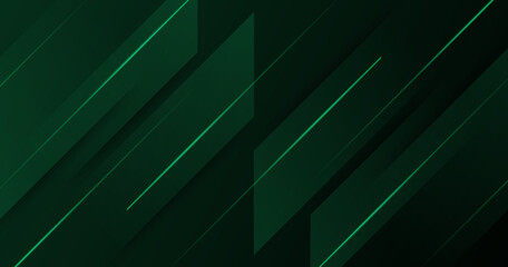 Dark green abstract background with geometric diagonal shapes creating modern, clean, and professional visual style.