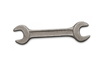 Metal spanner wrench work tool on transparent background