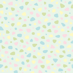 テラゾー柄のパターン（パステルカラー）ー やさしいパステルカラーのテラゾー柄。デザインペーパー、マスキングテープ、マスキングシールブック、フレークシール、クリアファイル、手帳デコ素材、ノート表紙、ハンカチ、箸、マグカップ、皿、キッチンクロス、キッチン雑貨、ポーチ等に最適。