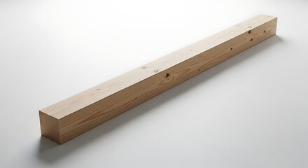 Light Wooden Plank on a Gray Background