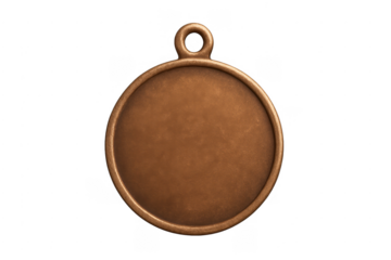 Blank bronze medal with transparent background