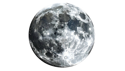 Realistic, detailed image of the moon with illuminated craters against a black background