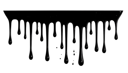 Transparent, curving liquid trails drip against a black background, resembling glistening tears