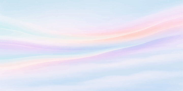 Abstract rainbow background featuring soft colorful clouds and bright flowing waves of light with a blurred motion texture for a vibrant artistic wallpaper design