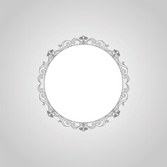  Floral Ornament Round Frame Vector