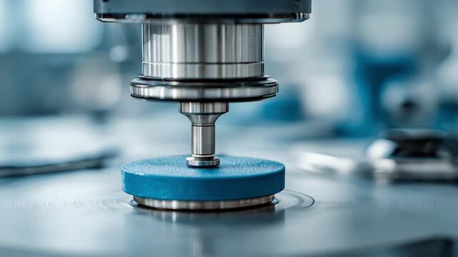 Closeup on magnetic sensor scanning multilayer laminate for quality assurance during manufacturing