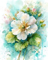 Beautiful watercolor flower on a soft background.