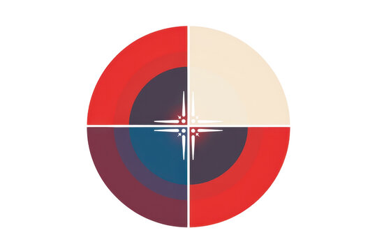 a simple flat 2D icon of a 'buffer zone', a diagram showing two opposing forces separated by a neutral strip, minimalist design, solid red, blue, and white colors, clean sharp lines, no shadows