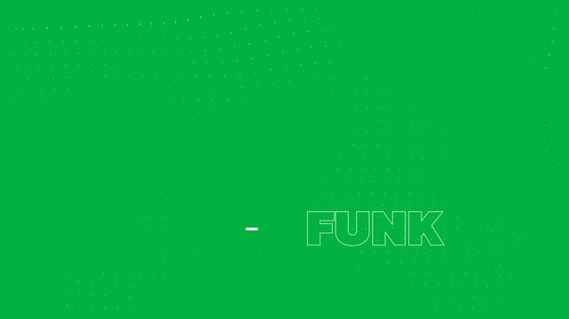 Animation of funk text in repetition on white background