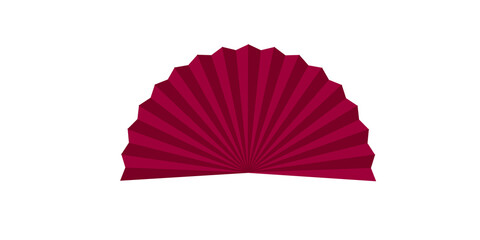 Red Paper Fan in Semi-Circular Shape