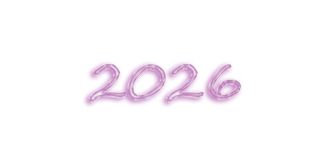 2026 Balloon Numbers in Pinkish Purple