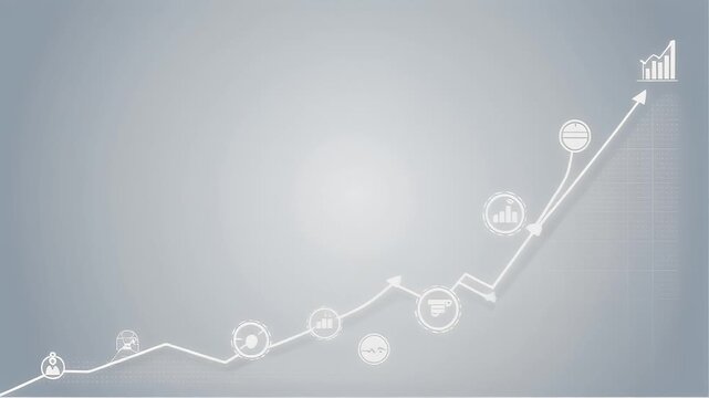Dynamic visual representation of a successful business journey, illustrating continuous growth and strategic development towards achieving goals