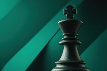 Regal Chess Piece: A single king chess piece stands prominently, representing strategy and power within a game, positioned against an artful backdrop.