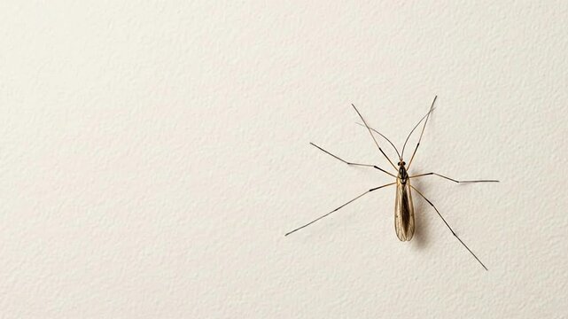 Close-up Macro Shot of a Water Strider Insect on a Light Surface.