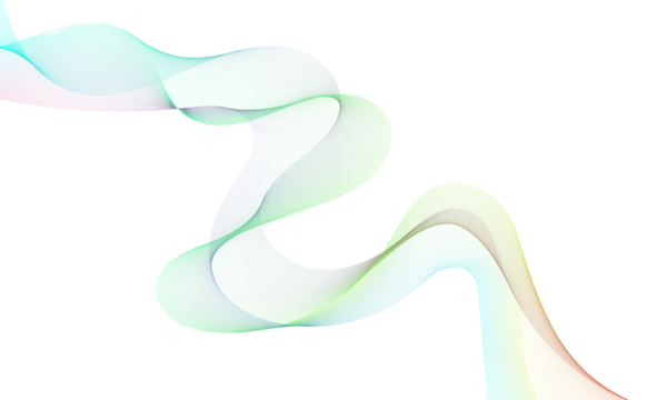 Vibrant digital wave: a dynamic abstract flow of gradient colors on a transparent background - Powered by Adobe