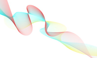 Vibrant digital wave: a dynamic abstract flow of gradient colors on a transparent background