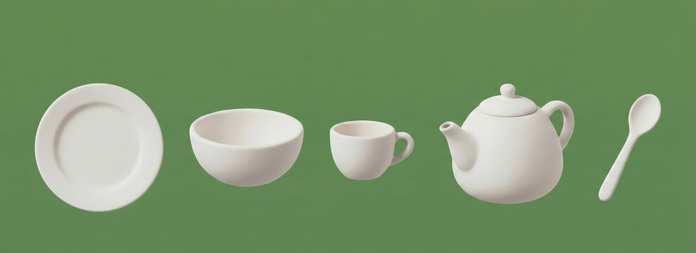 A collection of pastel pink and blue sewing and crafting tools, including a sewing machine, thread spool, pincushion, scissors, and a button, rendered in a soft, illustrative style.