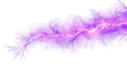 A striking purple lightning bolt streaks across a soft cloudy backdrop, conveying energy, power, and dramatic weather. Ideal for topics on science  technology, storms, and dynamic LIGHT  EFFECT

