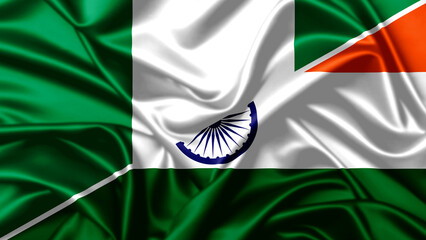 Waving fabric symbolizing relations between nigeria and india