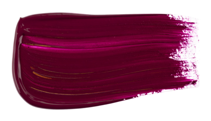 Close-up of a vibrant, brushstroke of deep magenta paint with variations and texture