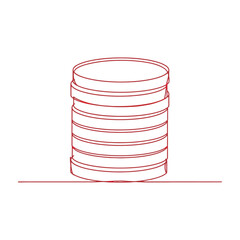 Obraz premium Minimalist Line Drawing of Modern Circular Stack of Coin Illustration