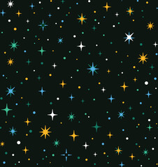 Seamless pattern with a scattering of stars