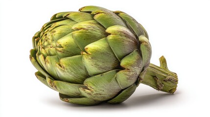Obraz premium Fresh Artichoke Isolated on White Background Perfect for Culinary and Healthy Food Concepts in Stock Photography