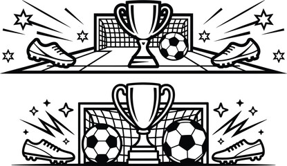 Soccer Trophy Championship Vector Illustration.