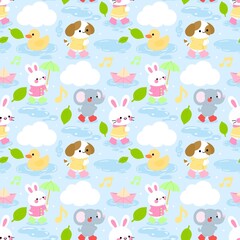 Baby Shower Rainy Parade Pattern