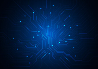 Geometric background and high tech circuit board connection system