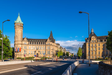 Clock tower and Adolphe bridge are the landmarks of Luxembourg located in Luxembourg city