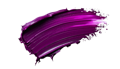 A swipe of vivid magenta paint against a stark black background, textured with brush strokes