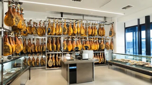 Iberian ham shop.